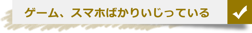 ゲーム、スマホばかりいじっている